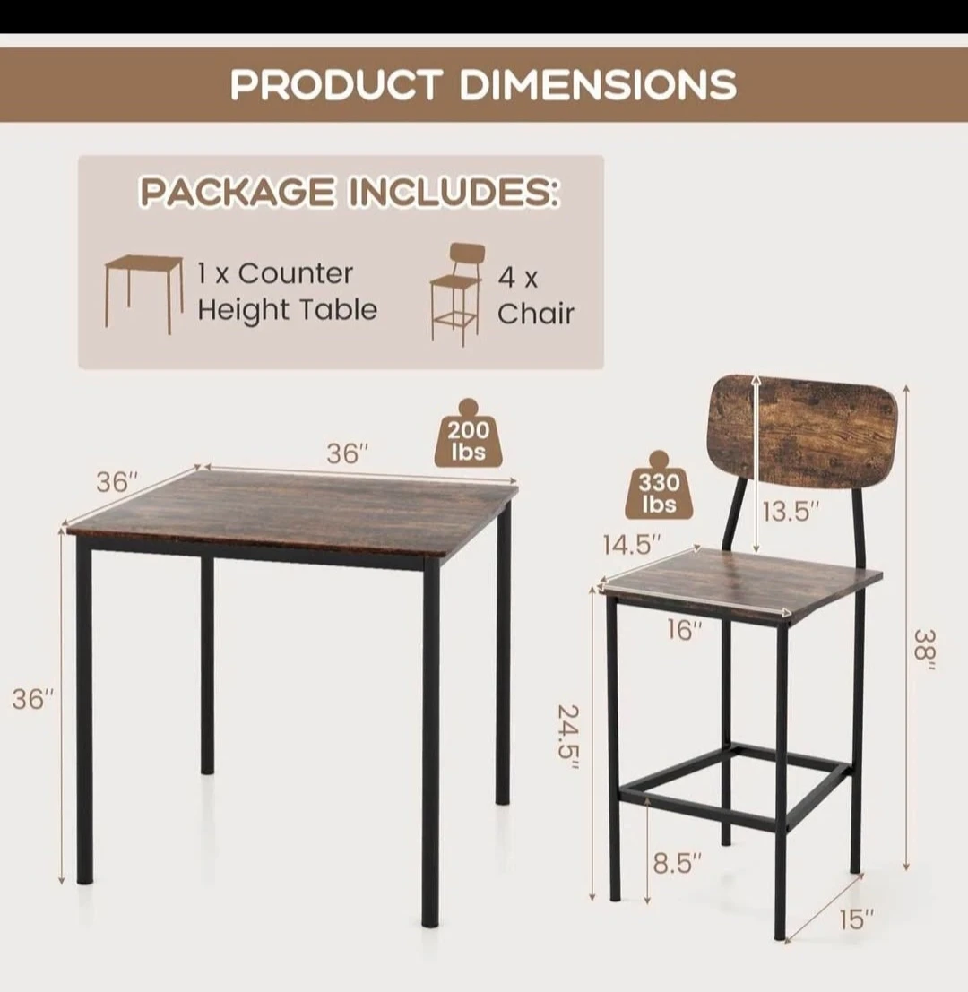 Free Brand new dining table with 4 chairs+chusions included - photo 4