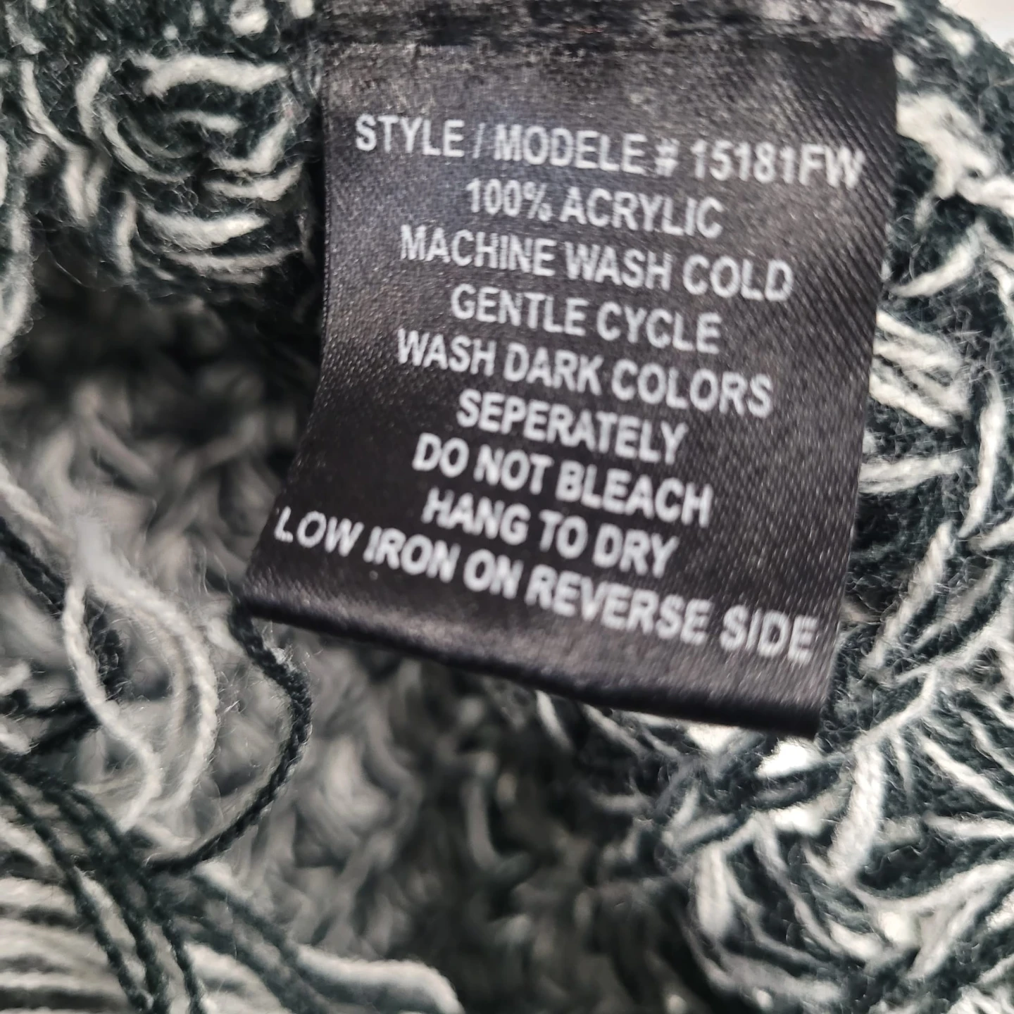 Black and White Knit Poncho - photo 4