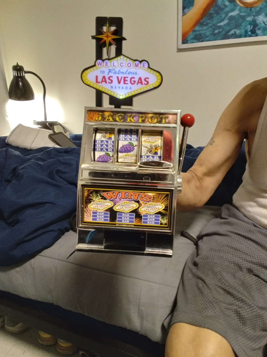 Las Vegas Themed Jackpot Slot Machine Bank