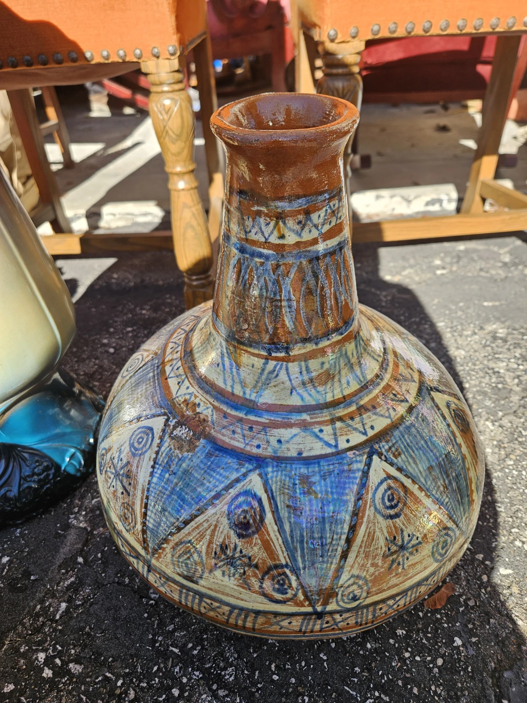Decorative Hand-Painted Clay Vase