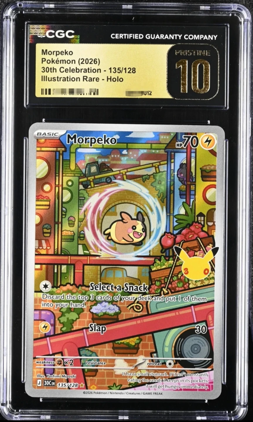 CGC Pristine 10 Morpeko 30th Celebration Card
