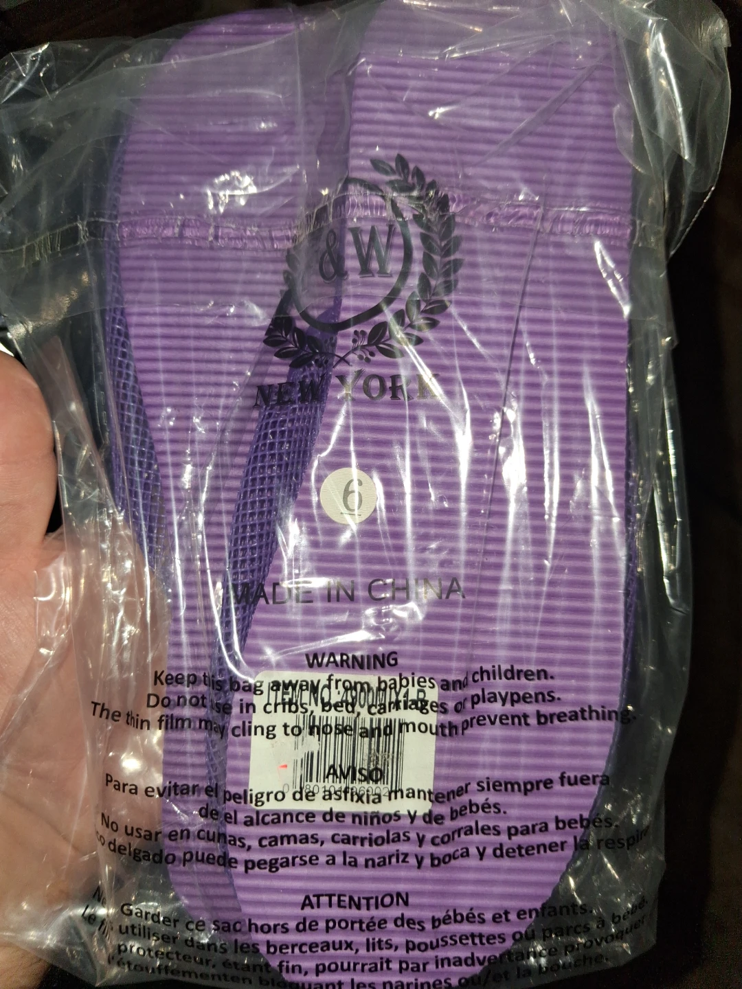 P&W New York Purple Slippers Size 6 - photo 2
