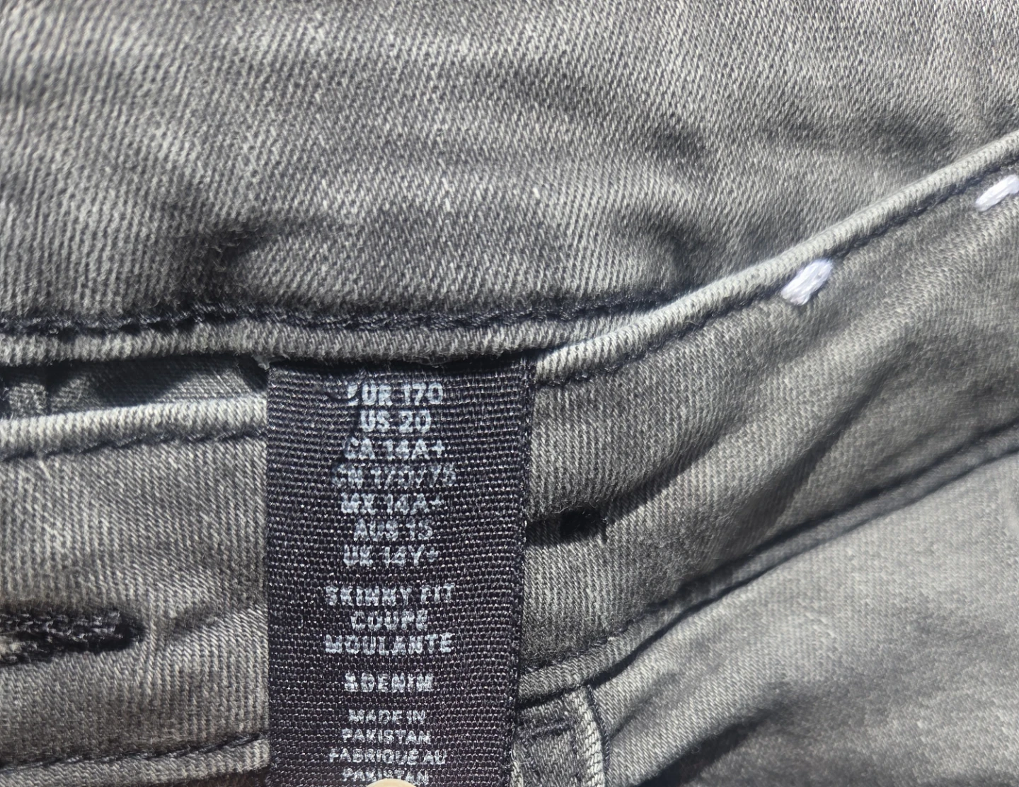 H&M Gray Skinny Fit moto Jeans - photo 5