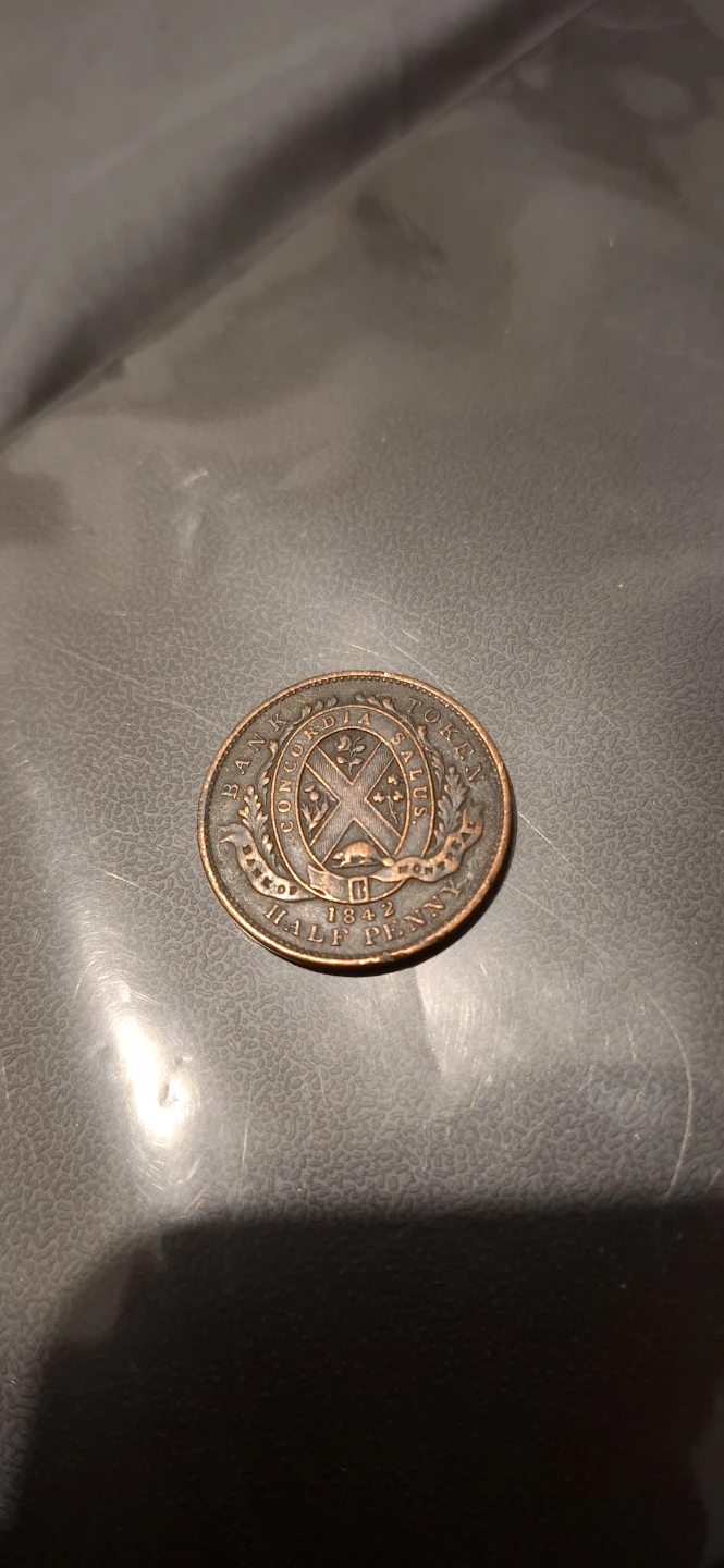 1842 Bank of Montreal Half Penny Token