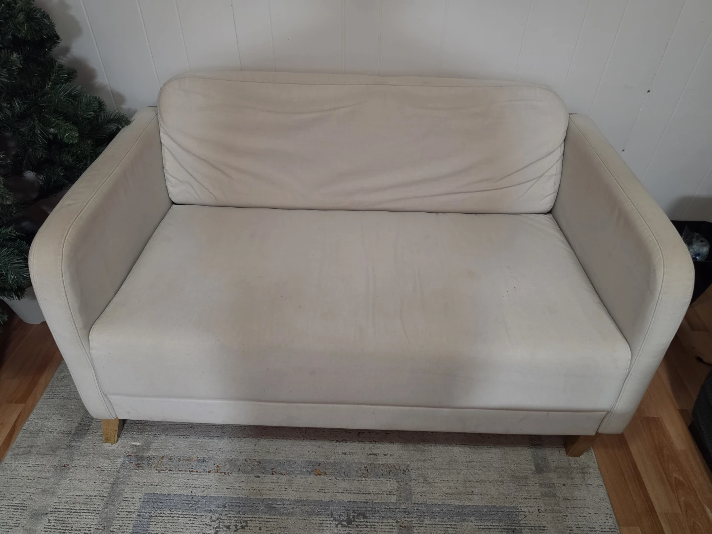 Off-white loveseat sofa