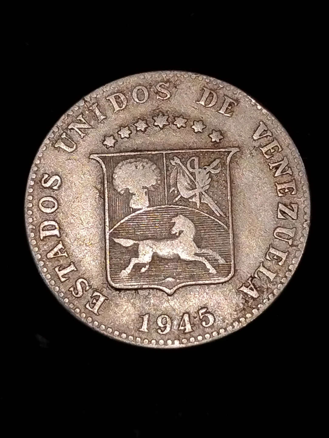 1945 Venezuela 12 1/2 Centimos Coin