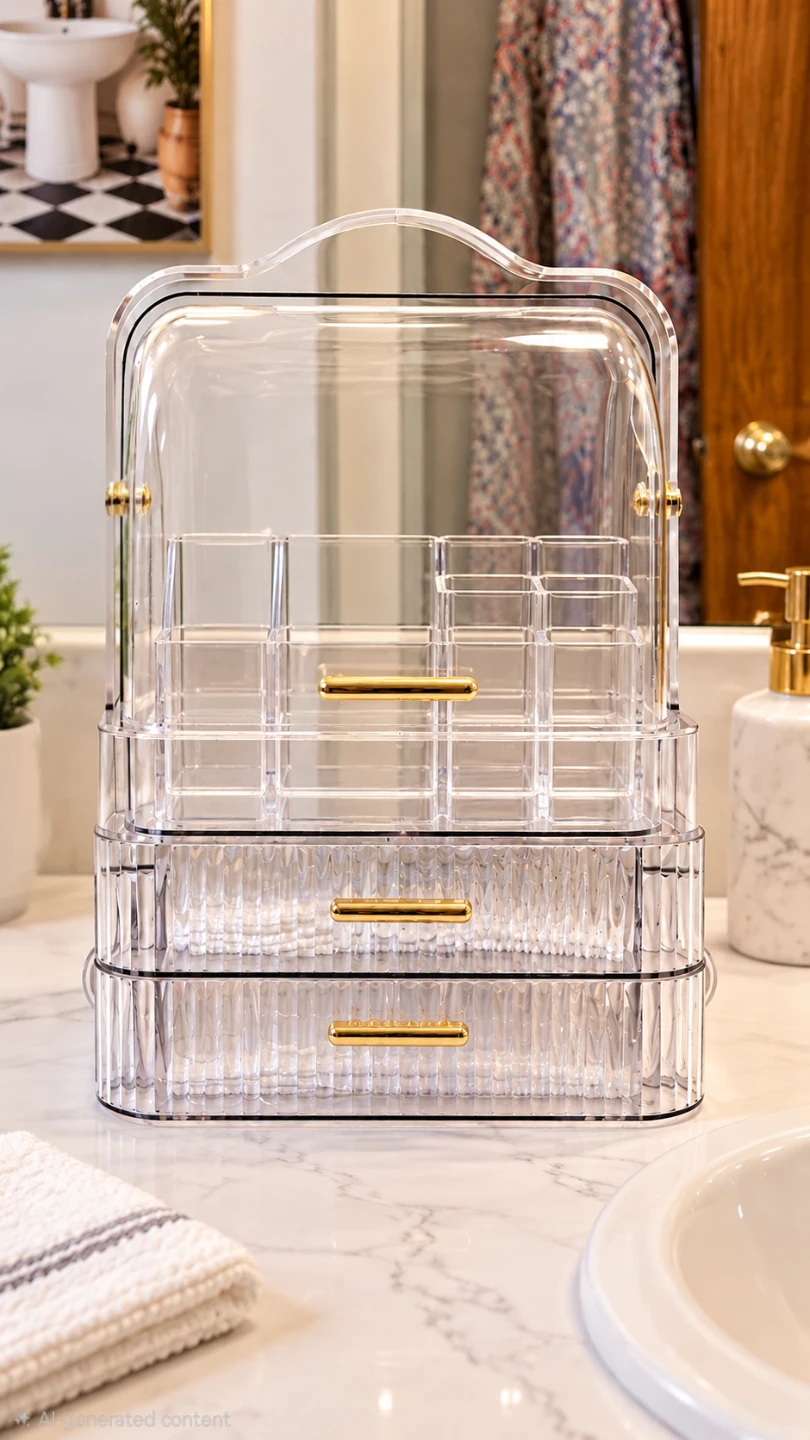 Clear Acrylic Cosmetic Organizer with Drawers