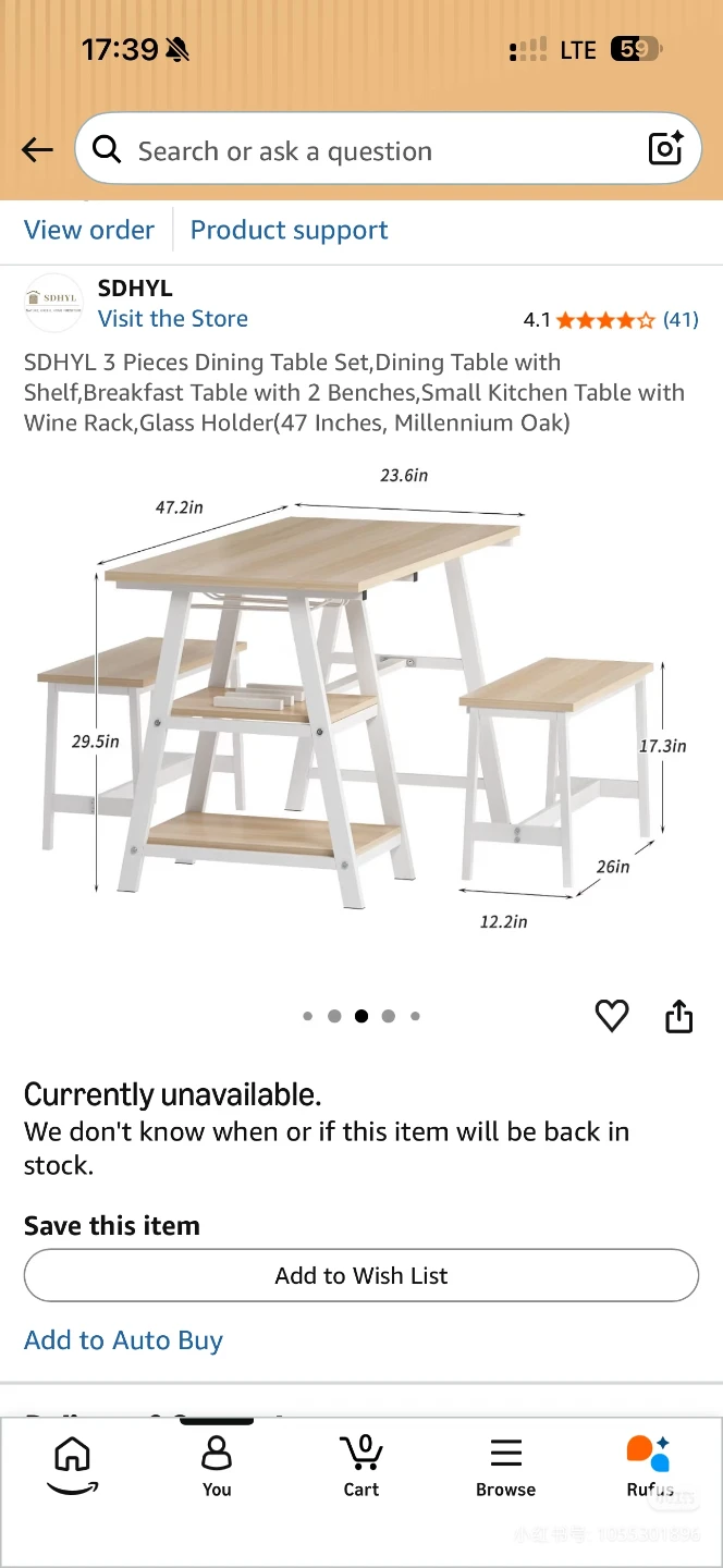 SDHYL 3-Piece Dining Table Set with Benches - photo 4