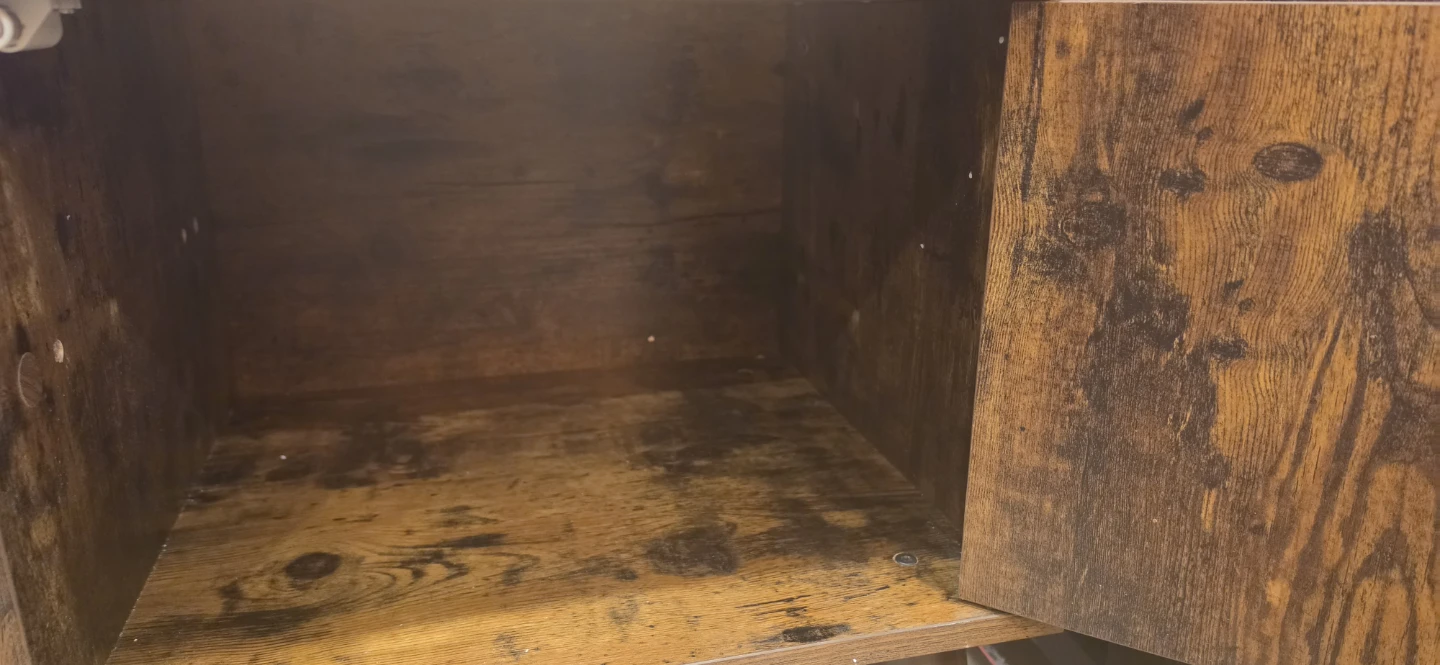 Rustic Wood TV Stand with Cabinet - photo 4