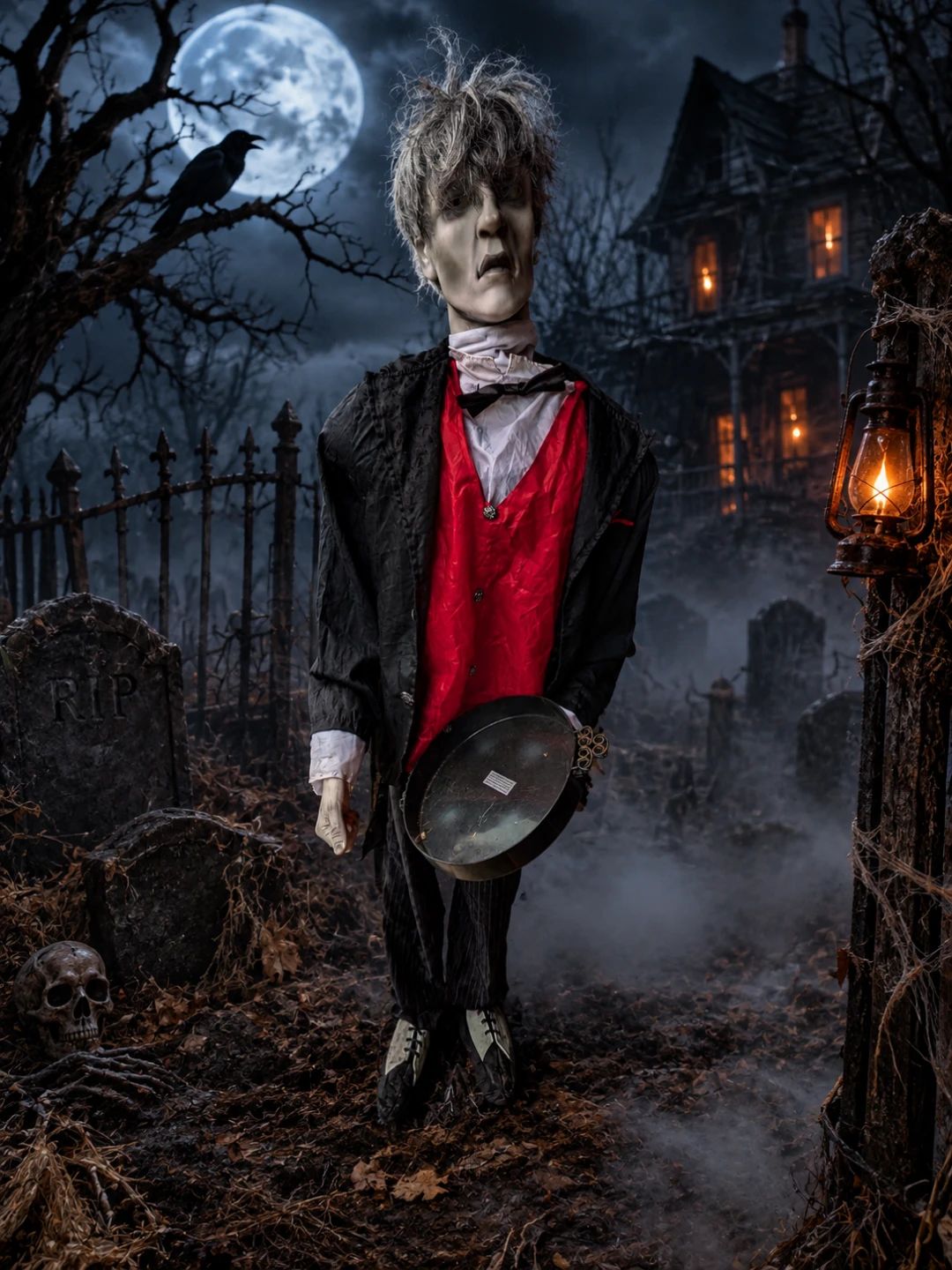 Animated Halloween Butler Decoration