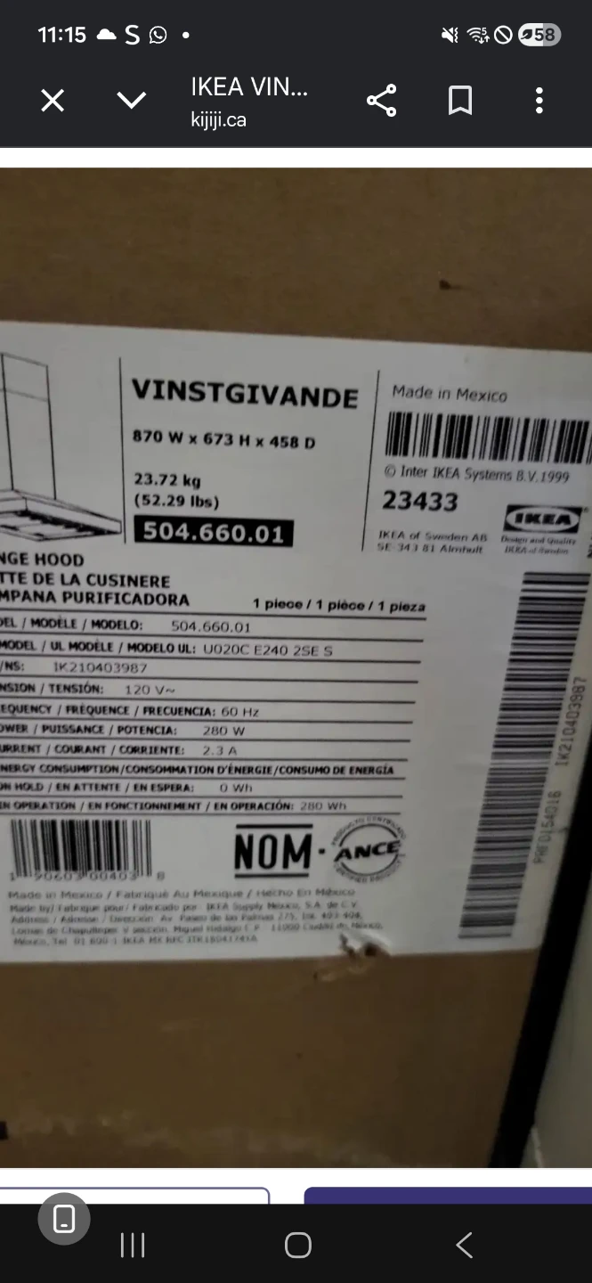 IKEA VINSTGIVANDE Range Hood 504.660.01