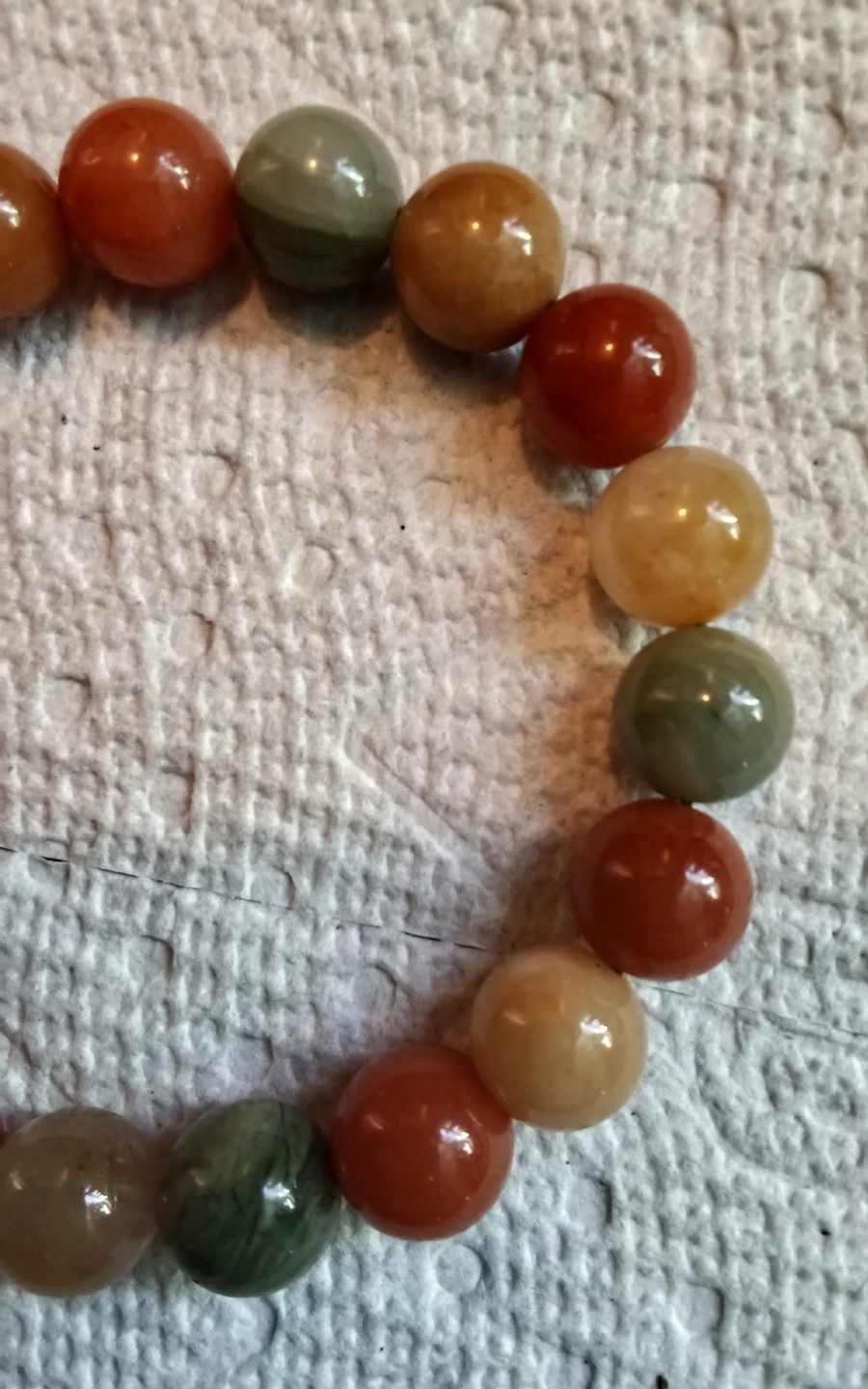 Authentic 10mm Indian Agate Gemstone Stretch - photo 2