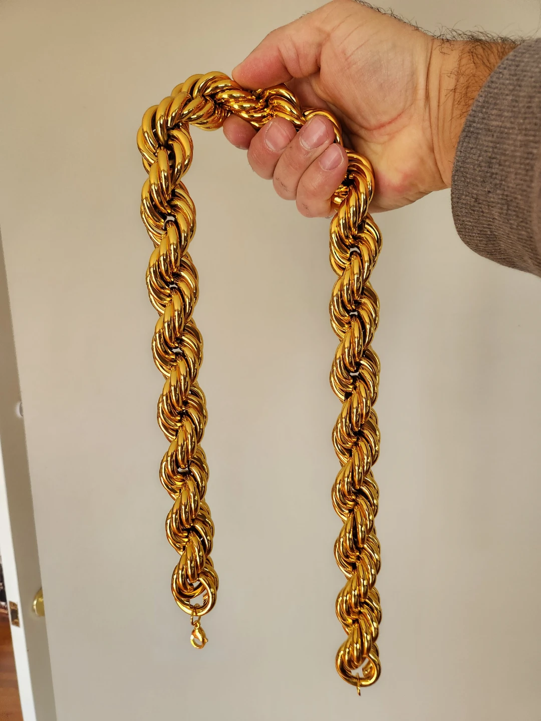 Oversized Gold-Tone Rope Chain Necklace - photo 3