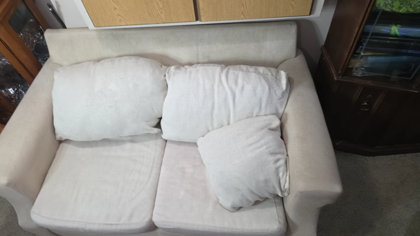Cream Loveseat with Three Cushions - photo 2