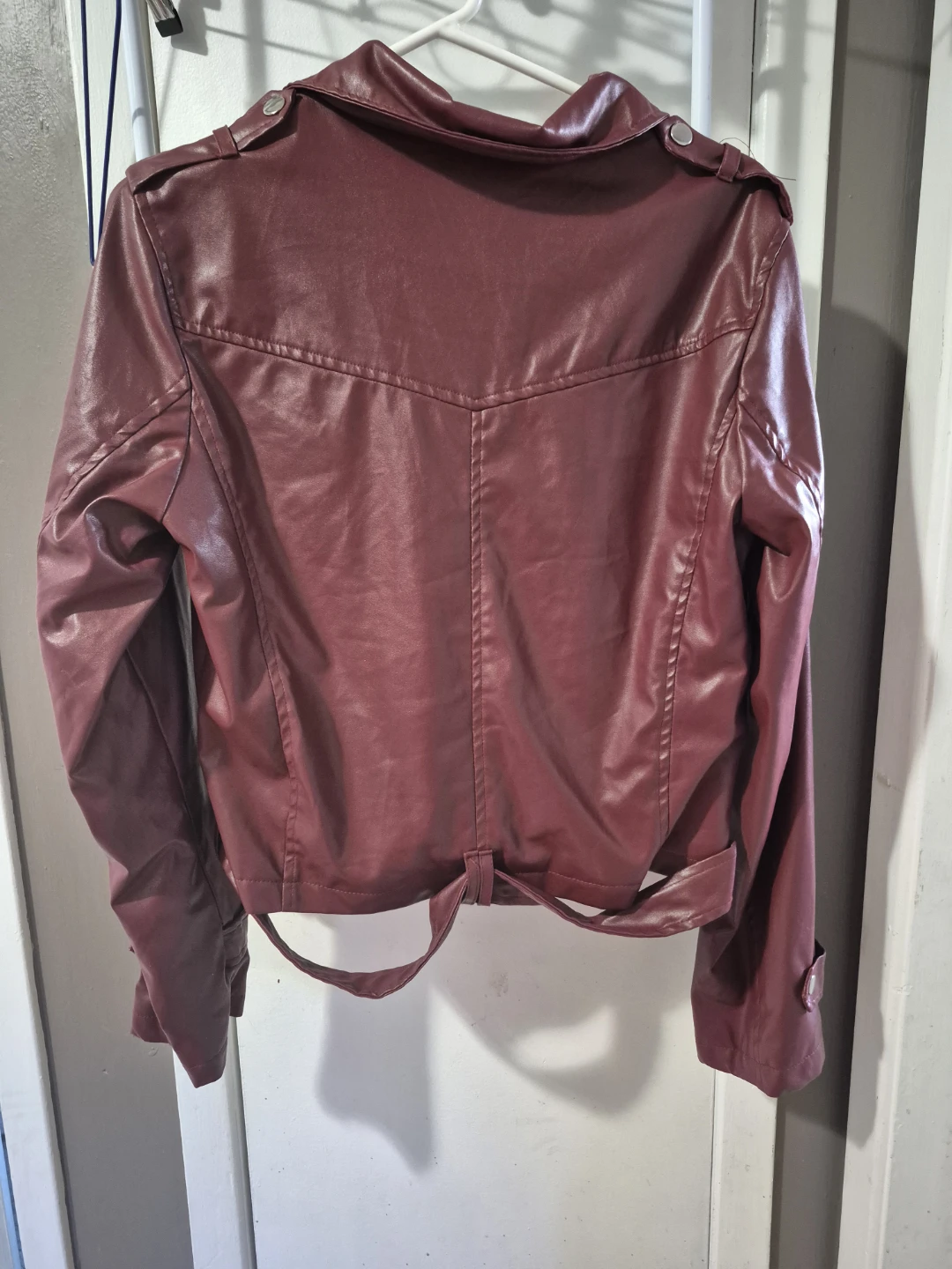 Xian Xian Burgundy Faux Leather Jacket - photo 3