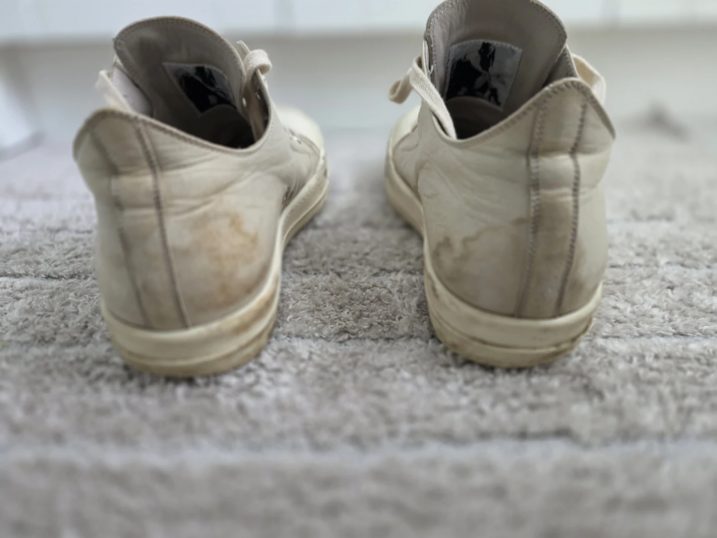 Rick Owens Pearl Leather Low Sneakers Size 43 - photo 3