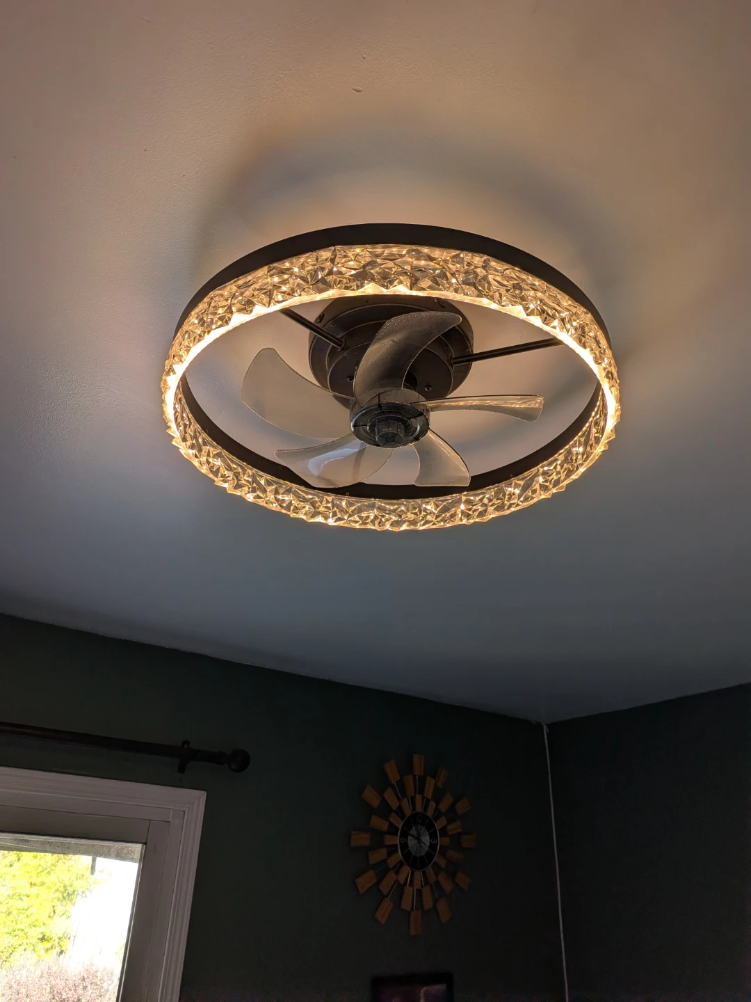 Modern Crystal LED Ceiling Fan with lights and Remote - photo 2