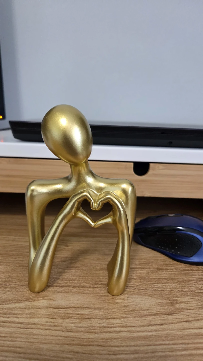 Gold Abstract Figure Heart Hands Sculpture – Modern Decor *new