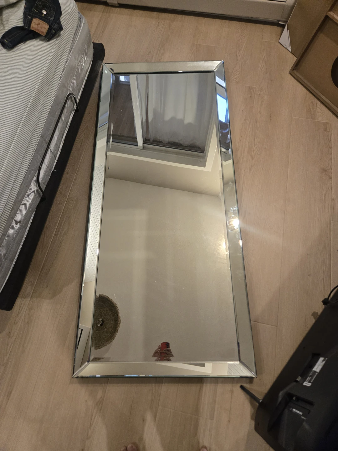 Full-Length Beveled Wall Mirror