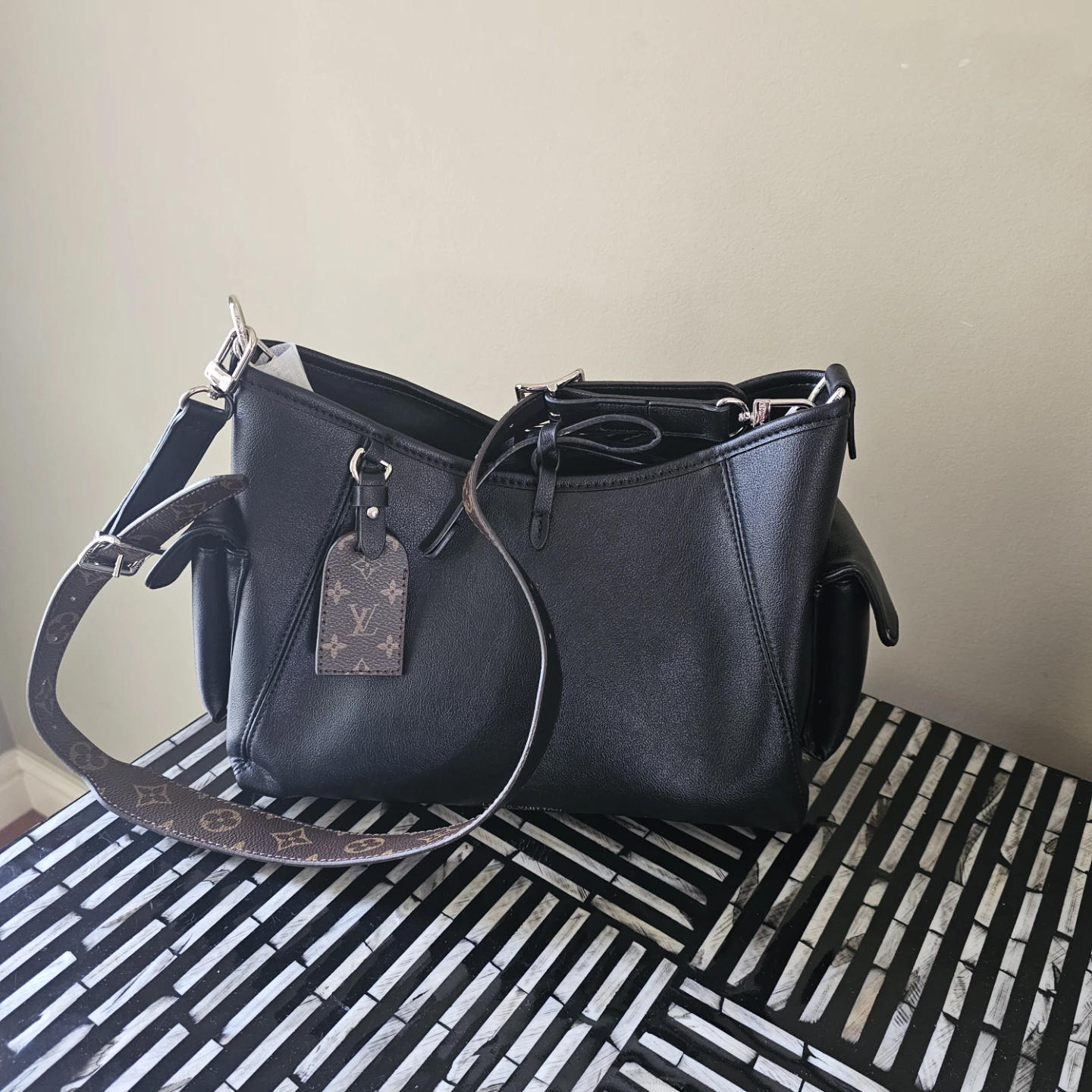 Louis Vuitton Black Leather Handbag