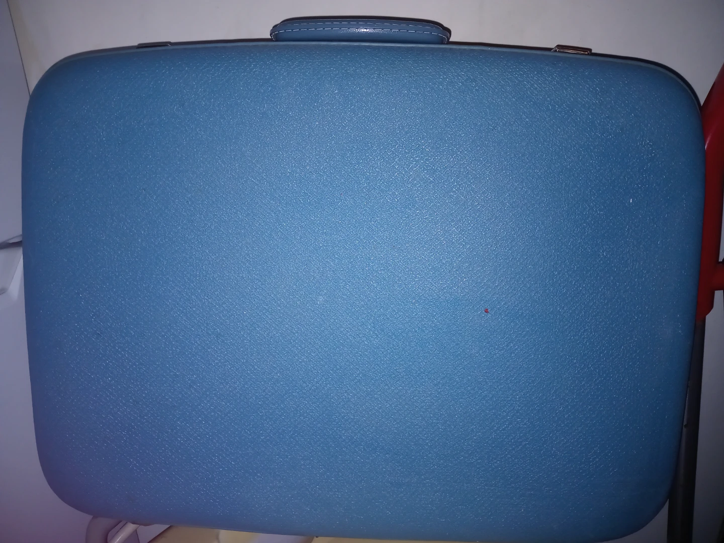 Vintage McBrine Blue Hard-Shell Suitcase