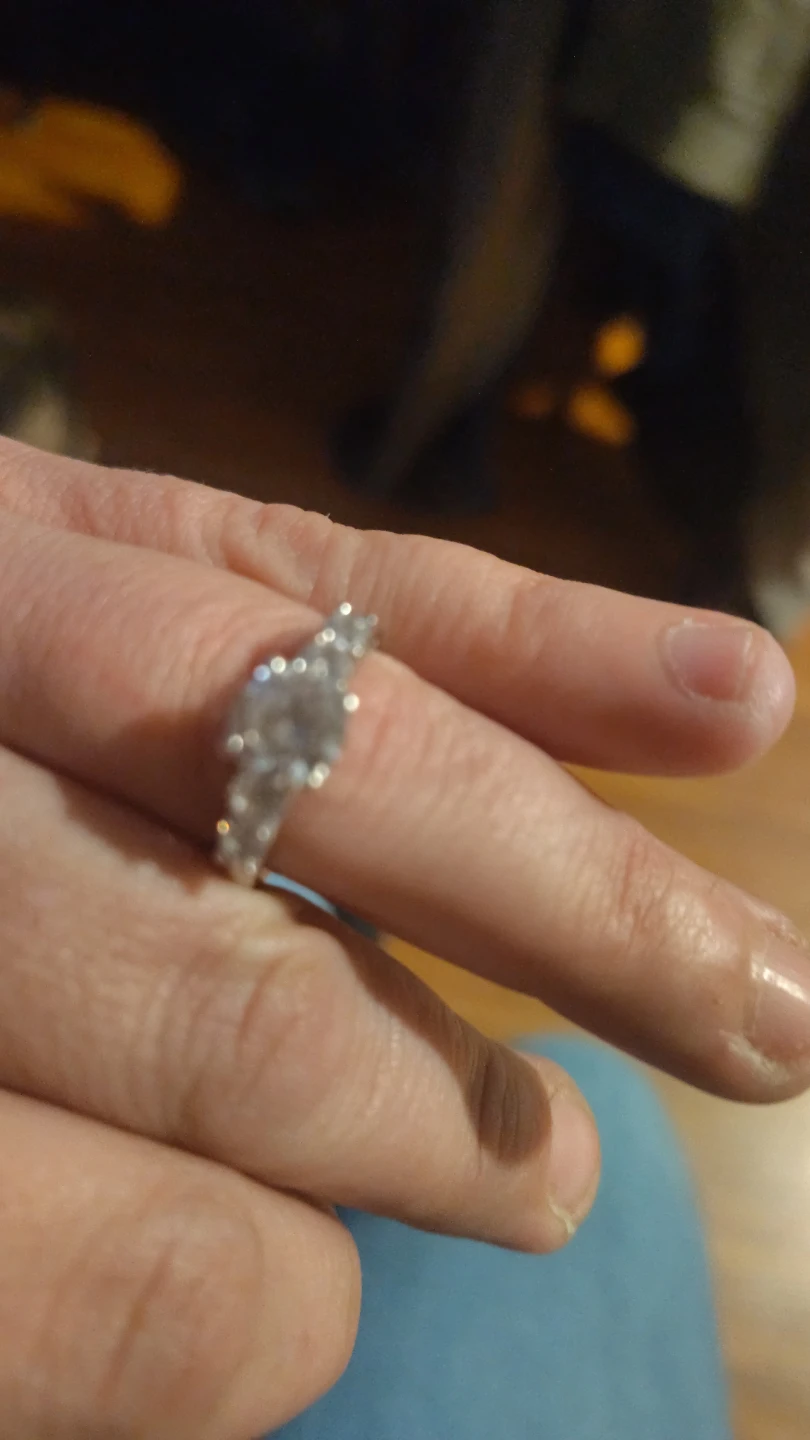 Three-Stone Silver Tone Ring - photo 2
