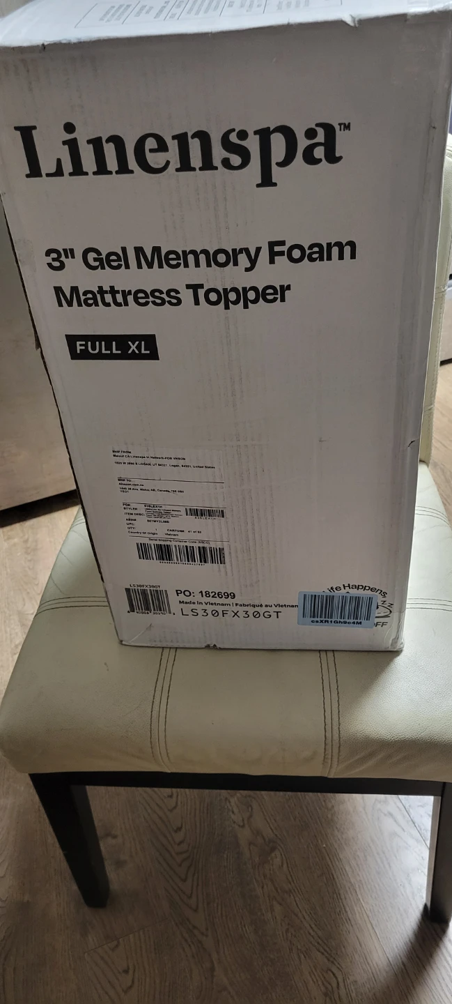 Linenspa 3" Gel Memory Foam Mattress Topper - Full XL - photo 3
