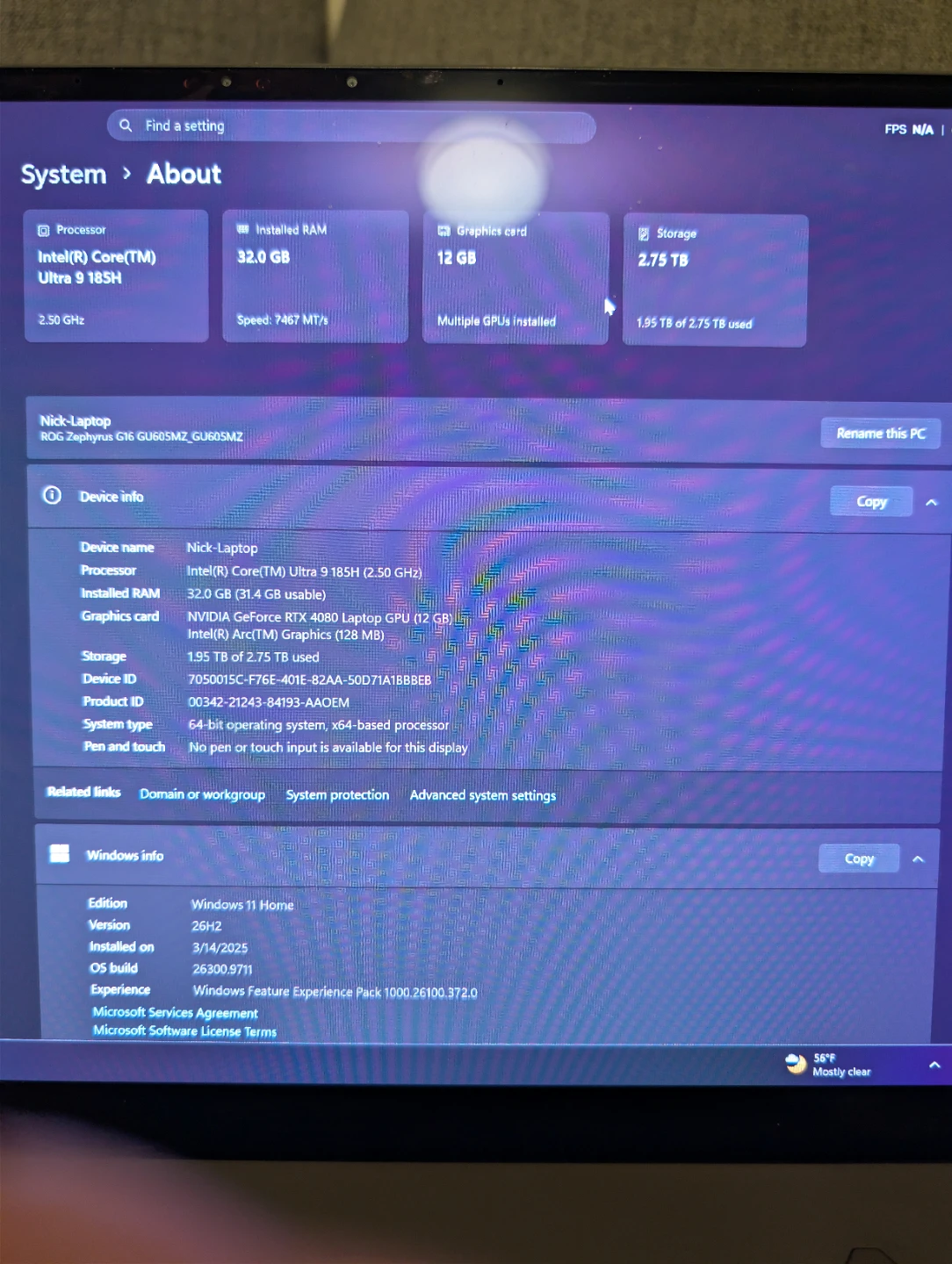 ASUS ROG Zephyrus G16 RTX 4080 32GB ram 3tb storage - photo 2