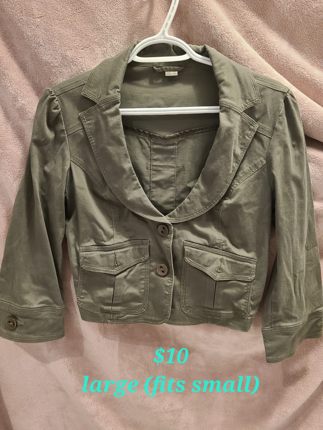 Olive Green Cropped Jacket