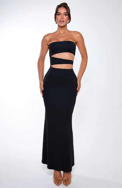 NEW cutout coctail formal party evening maxi dress SIZE XS - photo 2