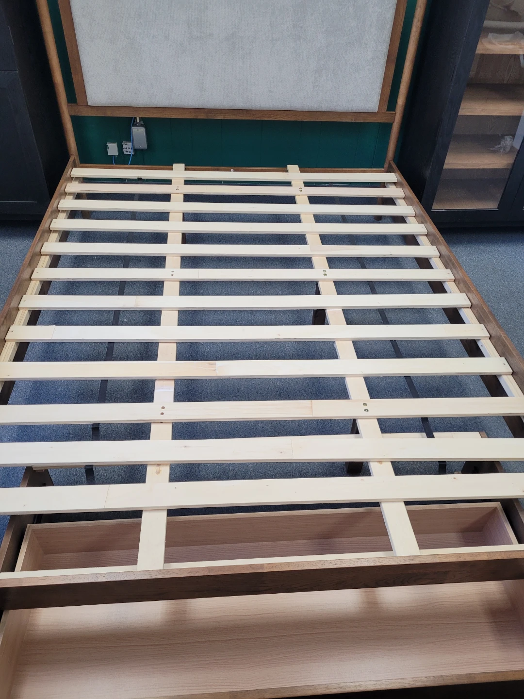Upholstered Wooden Queen Bed Frame - photo 3