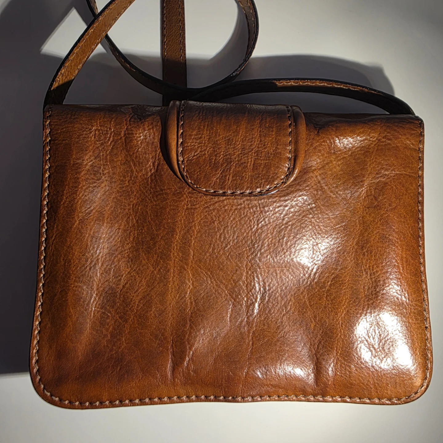 Vintage The Bridge Brown Leather Crossbody Bag Italy - photo 4