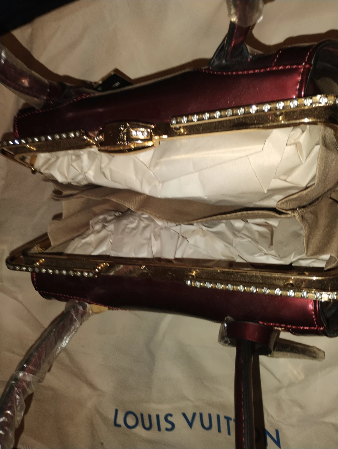 Burgundy Damask Pattern Handbag - photo 3