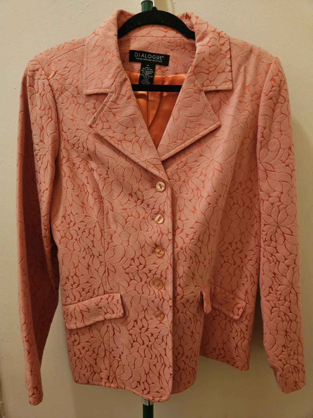 Dialogue Peach Floral Blazer