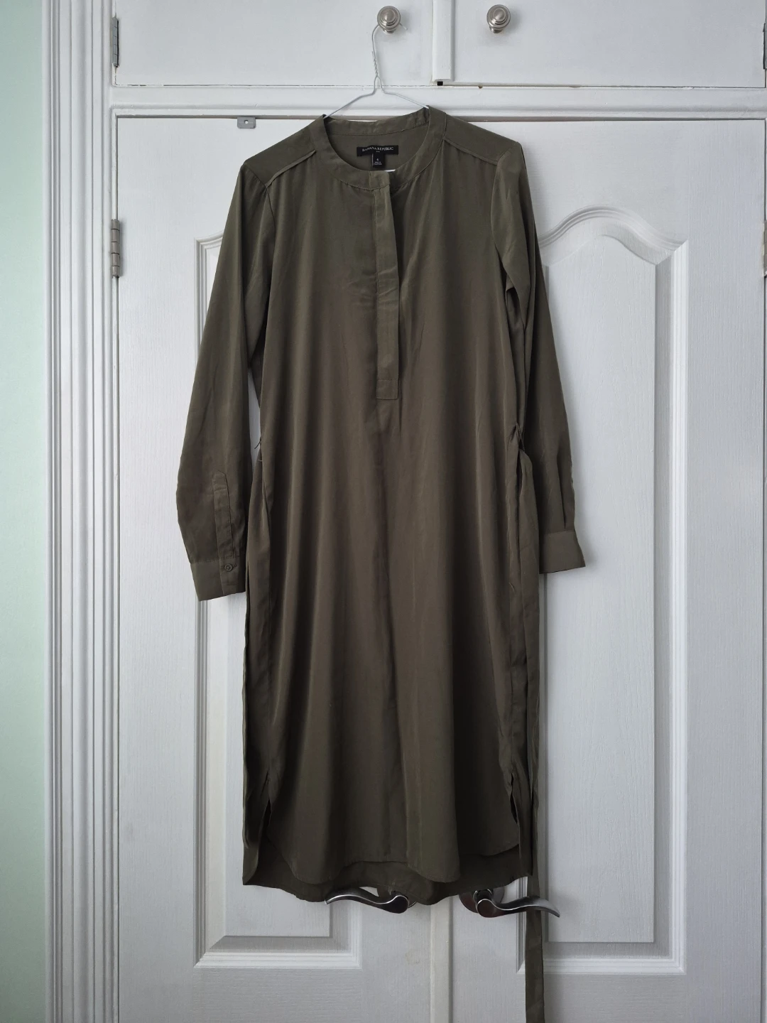 Banana Republic Olive Green Midi Shirt Dress - photo 3