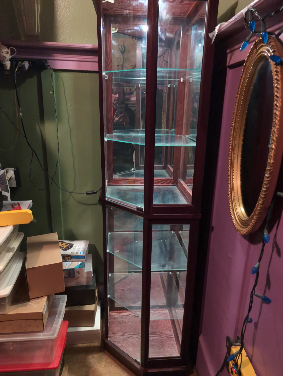 Tall Corner Glass Display Cabinet