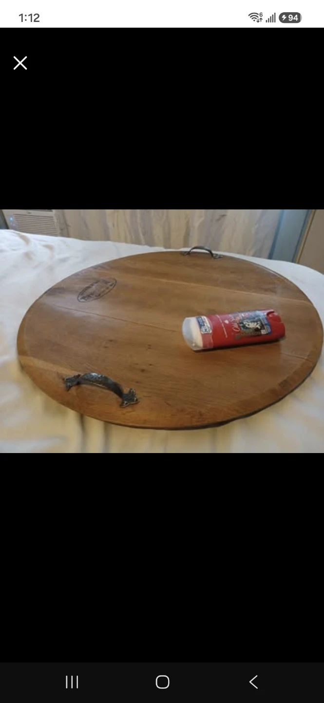 Rustic Wood Barrel Serving Tray - photo 2