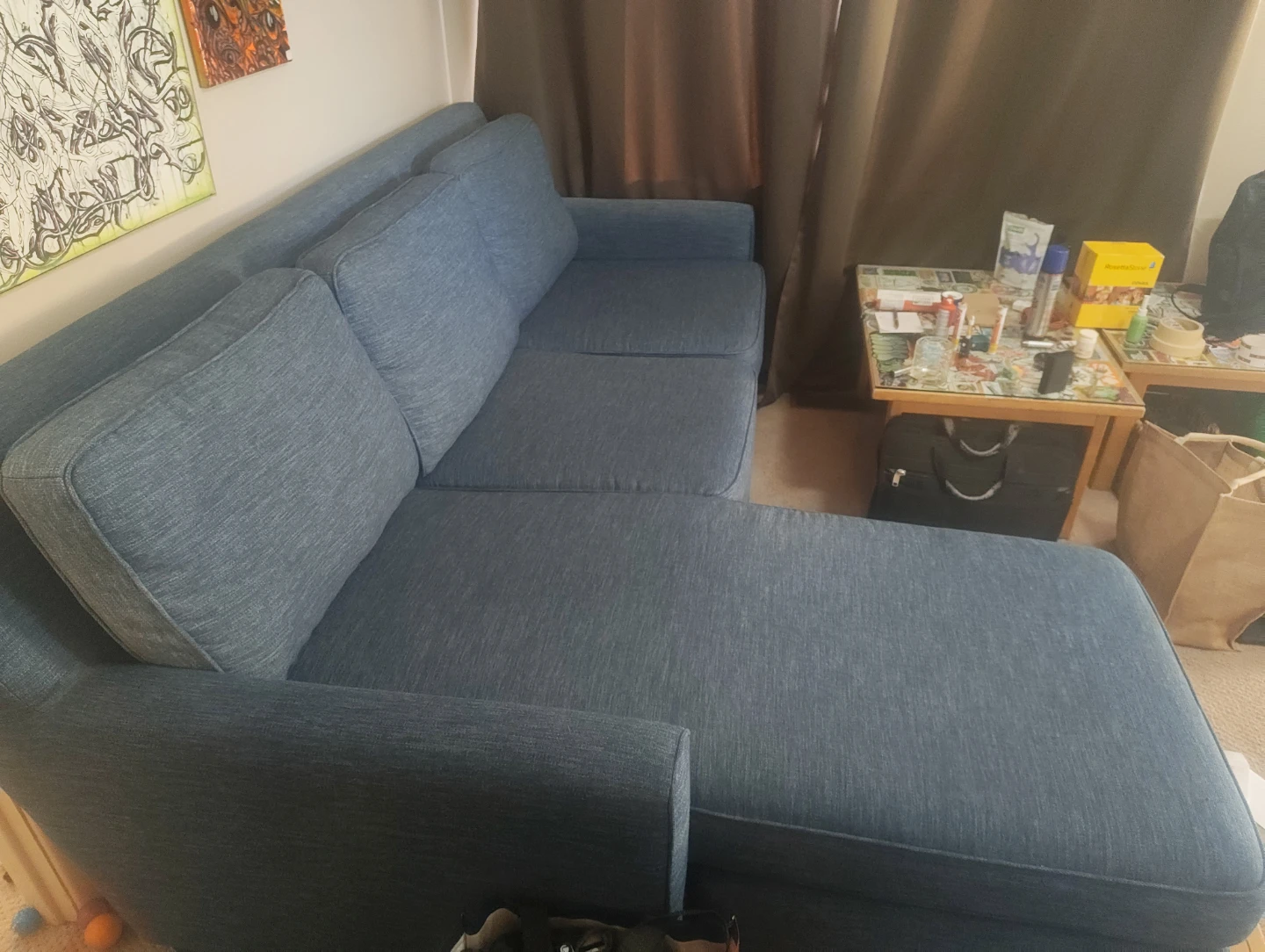 Palliser Blue Sectional Sofa