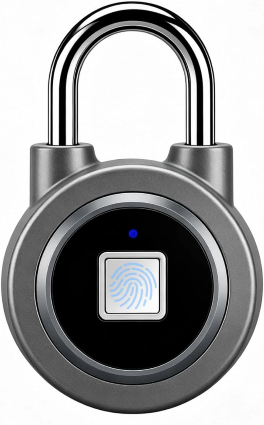 Fingerprint Padlock, Smart Padlock Fingerprint Lock(Grey)