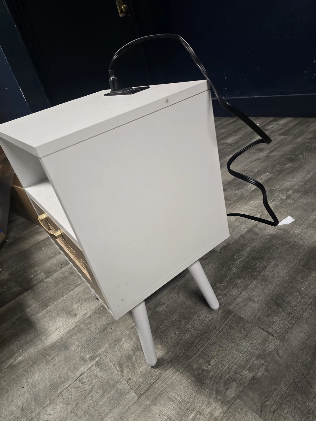 Rattan Nightstand with Built-in Power Outlet - photo 4