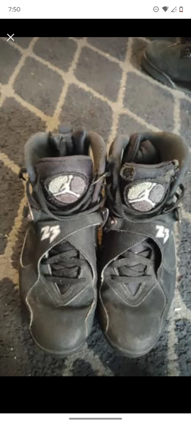 Air Jordan 8 Retro Black Sneakers - photo 2