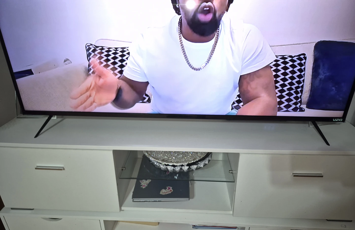 White TV Media Console - photo 2