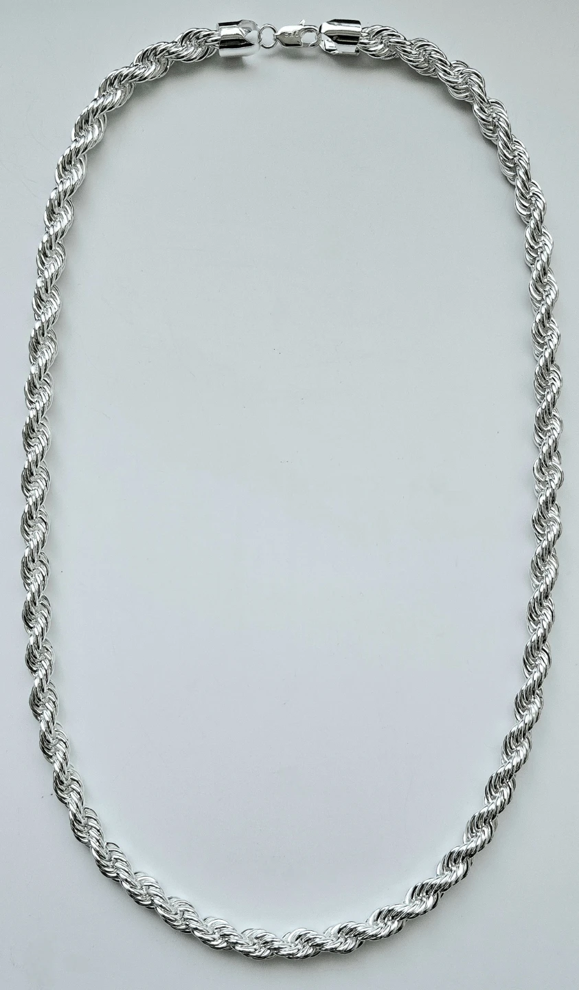 Silver Rope Chain Necklace