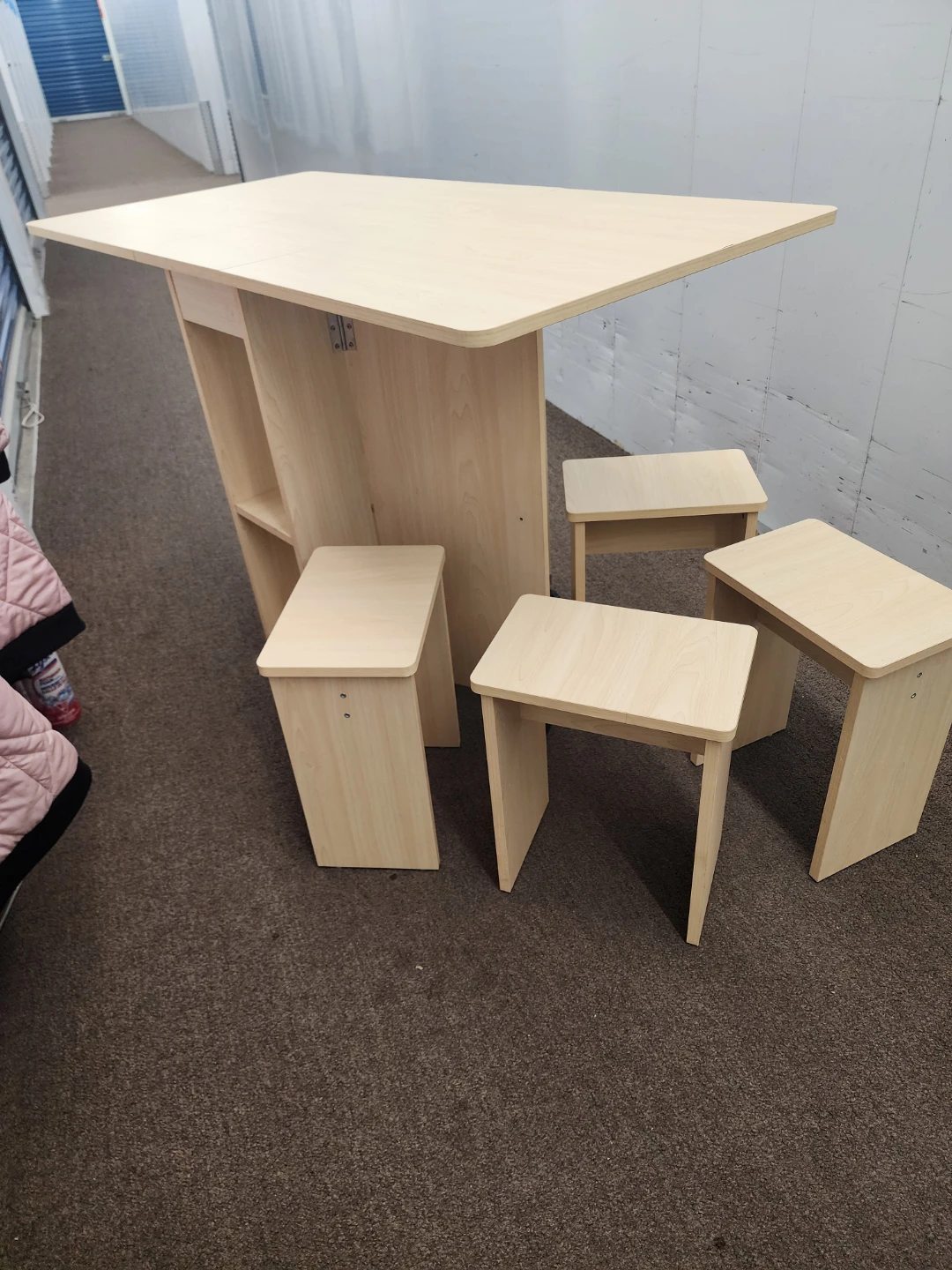 Folding Dining Table with 4 Stools - photo 3
