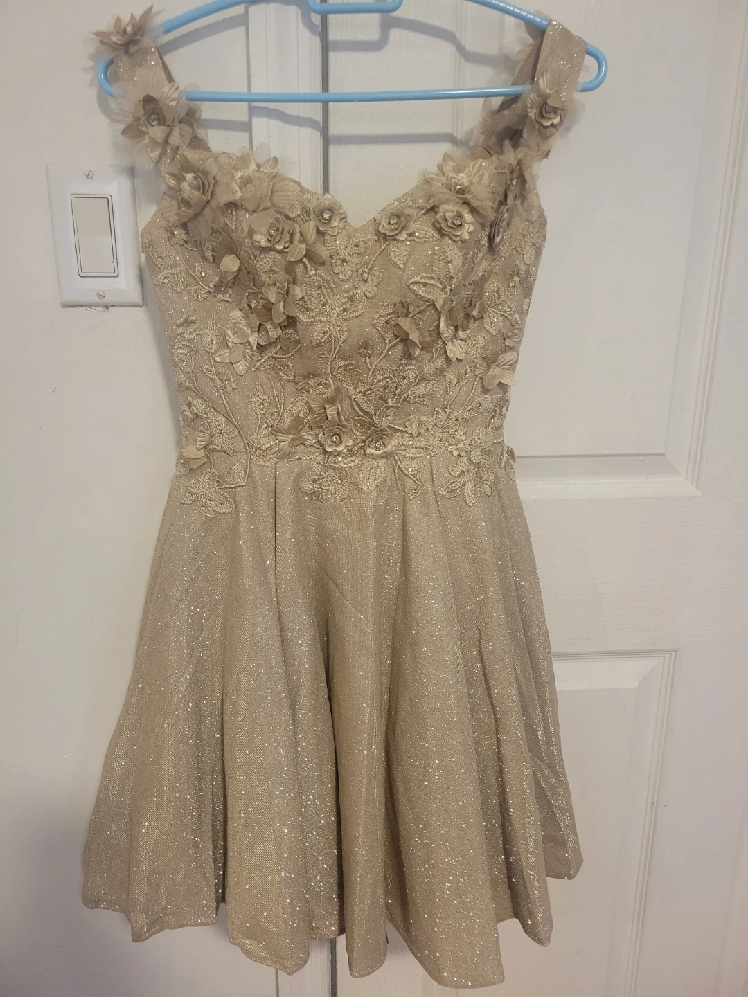 May Queen Couture Shimmering Gold Formal Dress - photo 2