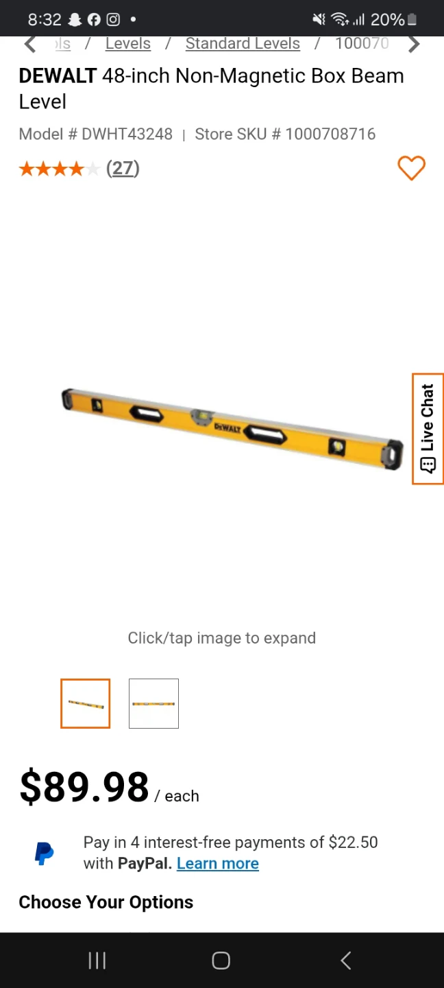 DEWALT 48-inch Non-Magnetic Box Beam Level - photo 2