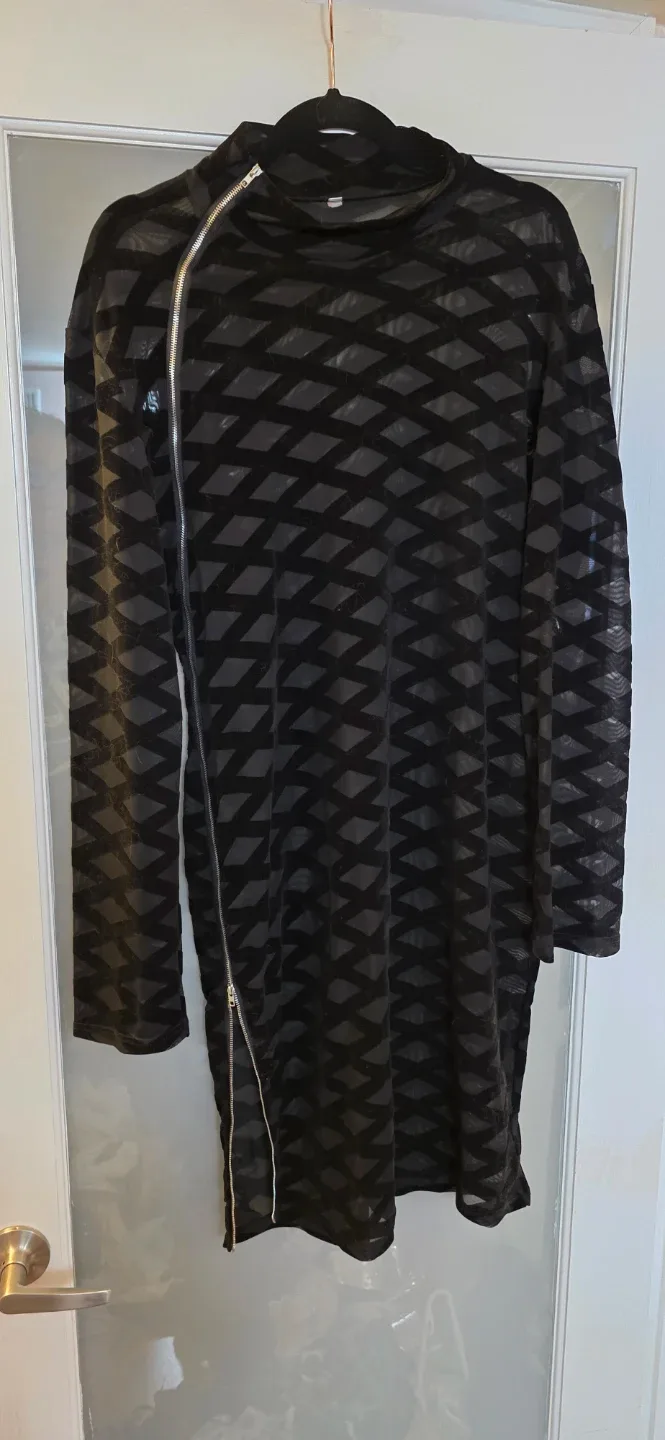 Black Mesh Cut-Out Mini Dress - photo 2