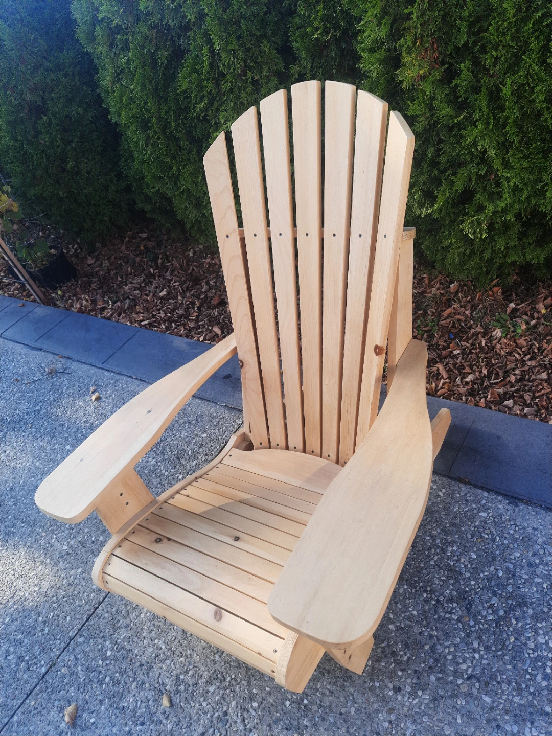 Natural Wood Adirondack Rocking Chair - photo 3