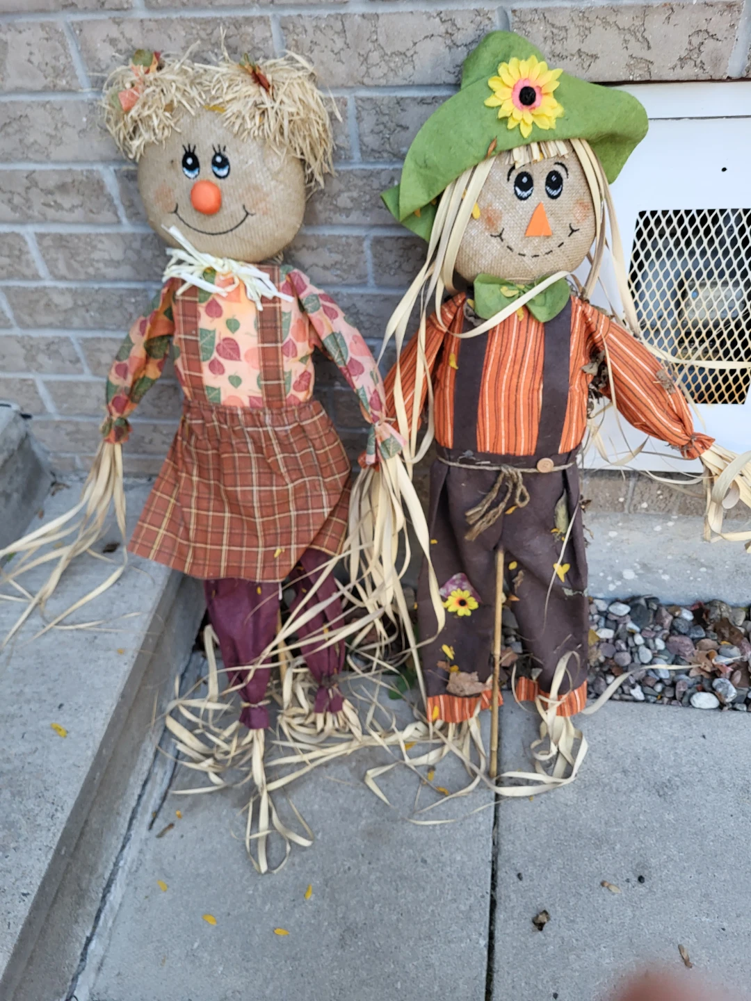 Set of Two Autumn Scarecrow Decorations