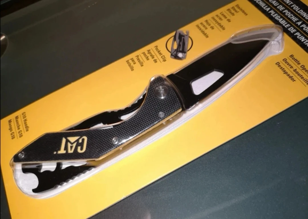 New CAT Folding Knife Tool + Bottle Opener - photo 2
